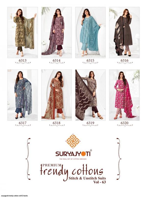 Suryajyoti Trendy Vol 63 Kurti Pant With Dupatta Collection